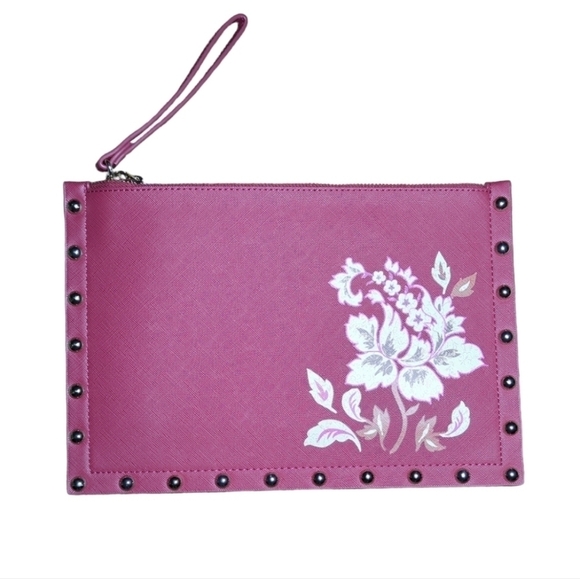 New White House Black Market Floral Studded Wristlet - Picture 2 of 6